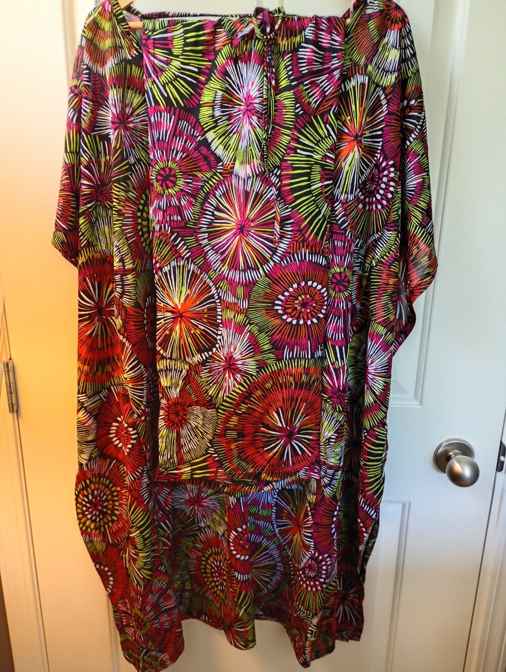 Marisa | 2 PIECE SET Vibrant Multicolour Firework Floral Kaftan + Pant | M/L